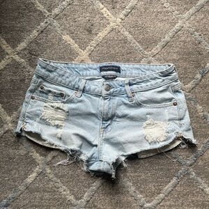 Aeropostale Faded Blue Ripped Jean Shorts